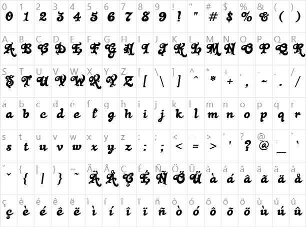 Black Rose Character Map