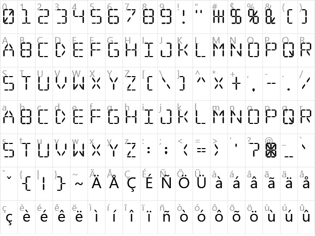Digital Dream Character Map