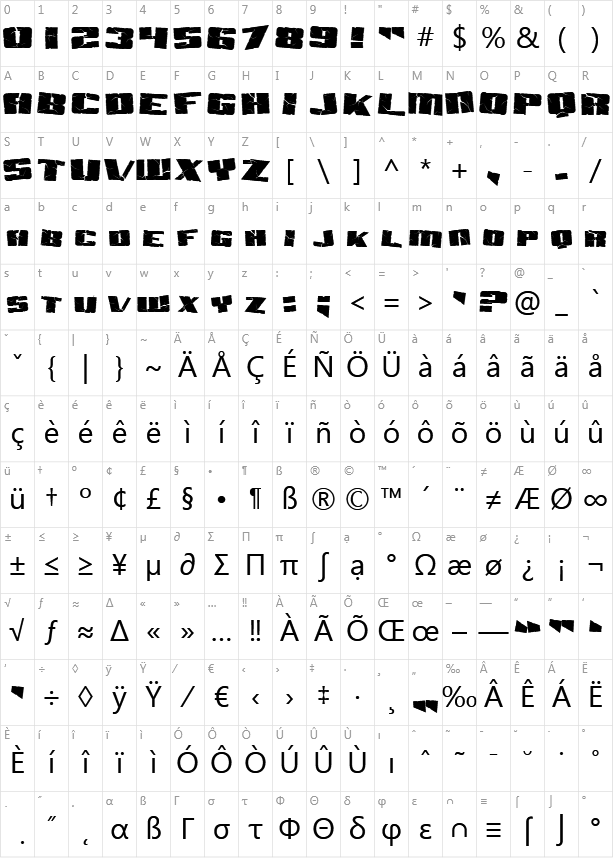 Aftershock Debris Character Map