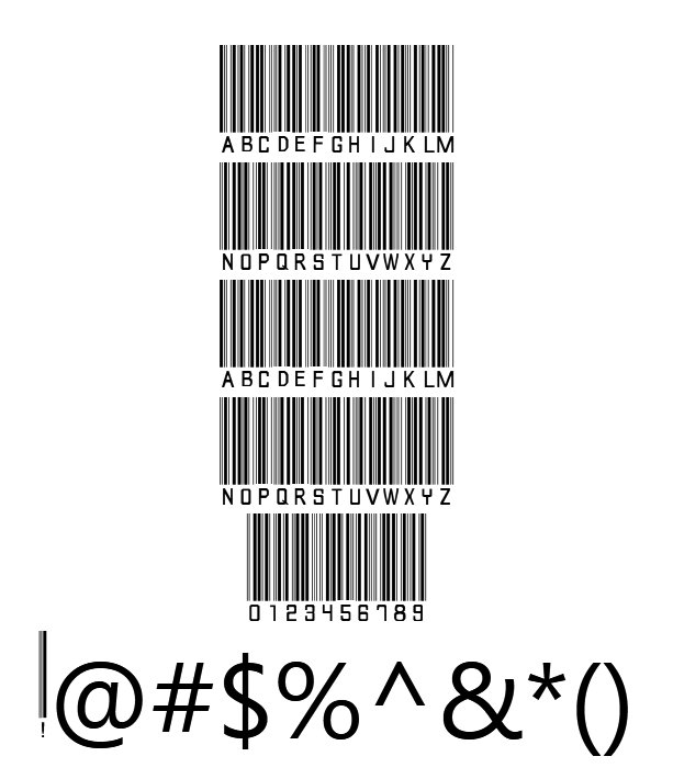 Barcode Font Example