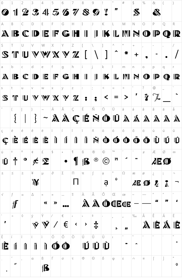 Bete Noir Character Map