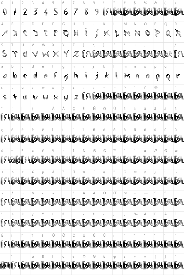 Flak Character Map