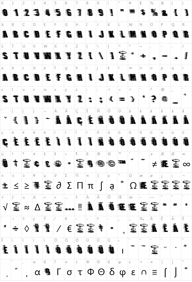 Ground Zero Character Map