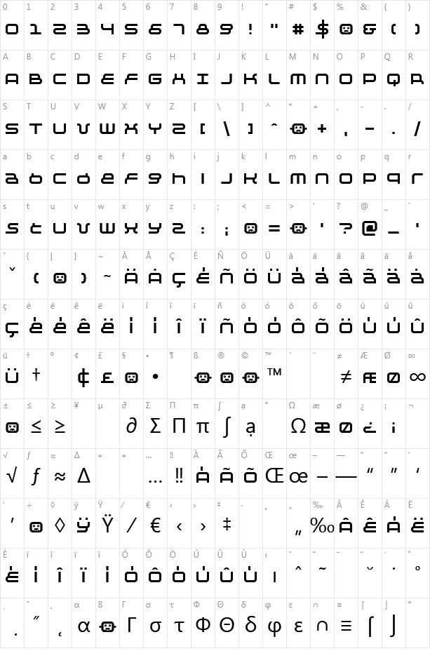 Negative 12 Character Map