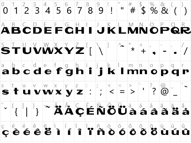 Polsku Character Map