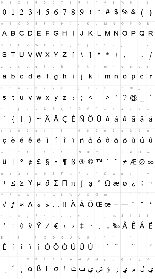 Simplified Arabic Character613 Simplified Arabic Character613