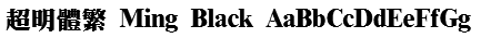 超明體繁 Ming Black Font