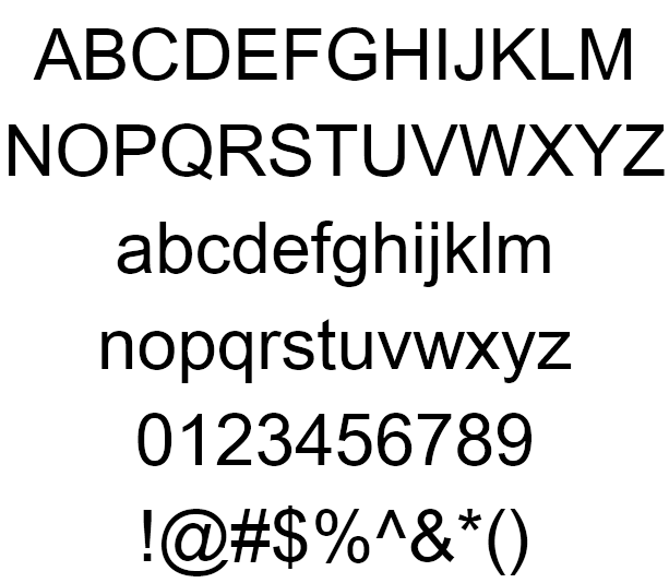 Arial Unicode MS Example