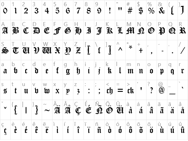 Cloister Black Character Map