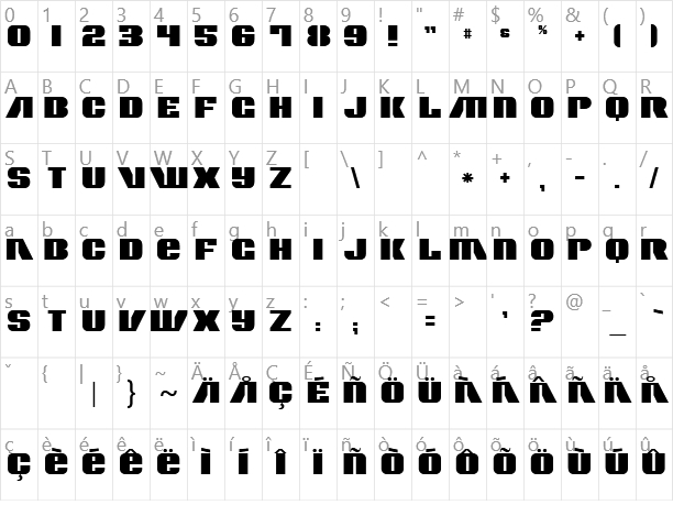 Contour Generator Character Map