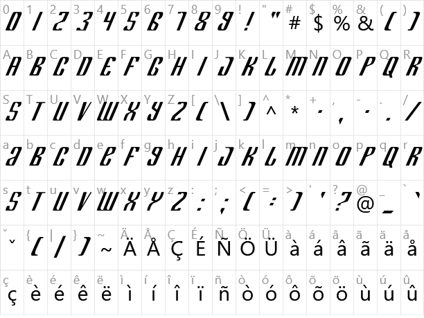 Department H Character Map