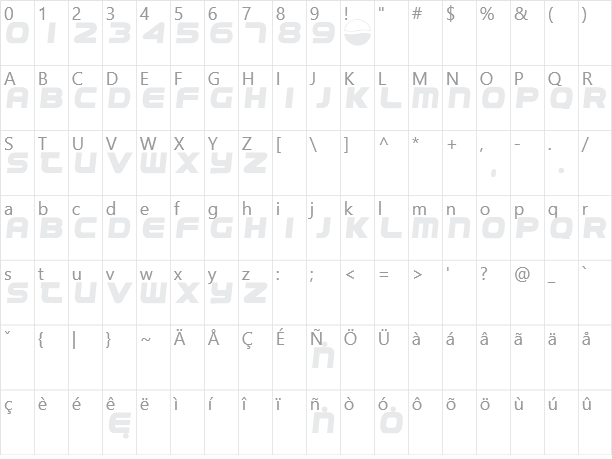 Pepsi Character Map