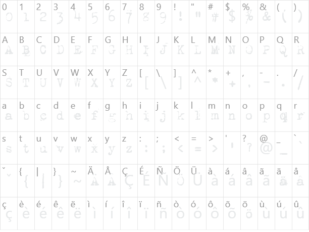 1942 Character Map