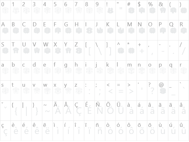 THR D LET Character Map