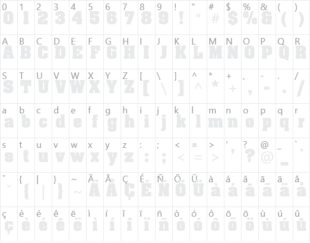 Aachen Character Map