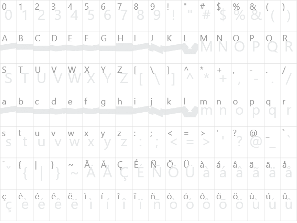 Adhesive Nr. Seven Character Map