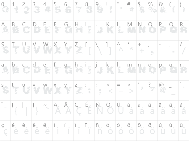 After Shok Character Map