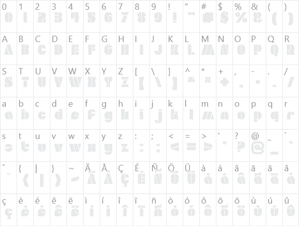 Aldo Character Map