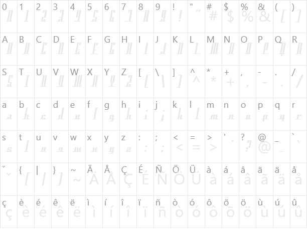 Americana Dreams Character Map