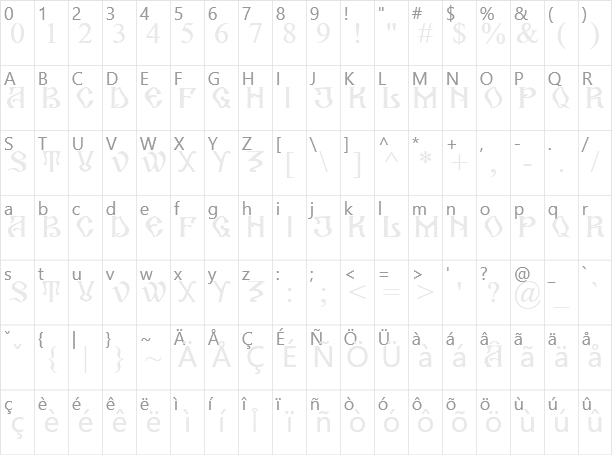 Arhaic Character Map