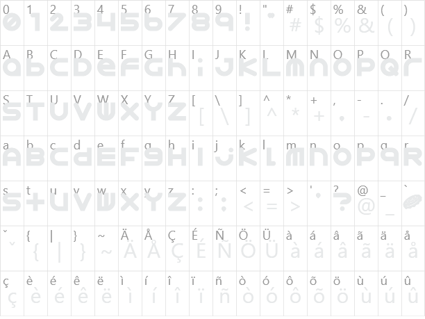 Astro 867 Character Map