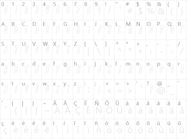 Astro 869 Character Map