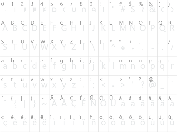 B Arshia Character Map