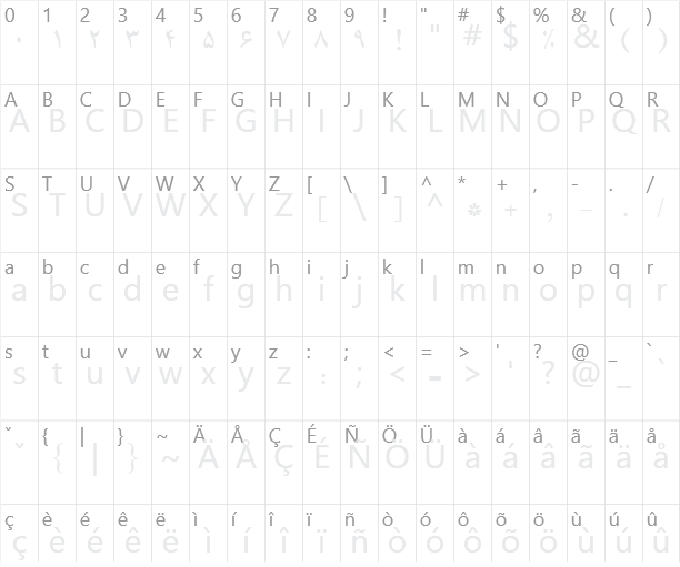 B Compset Character Map