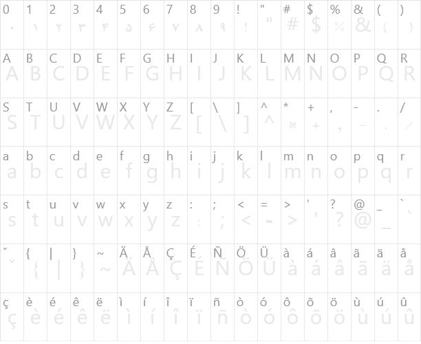 B Ferdosi Character Map