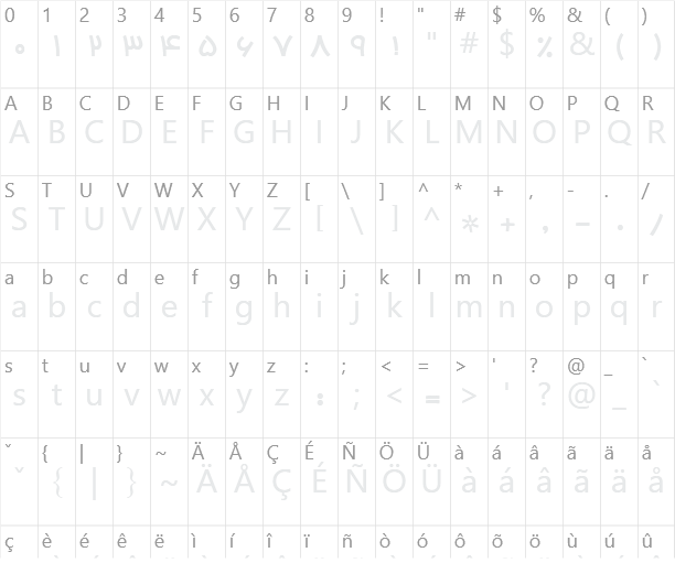 B Homa Character Map