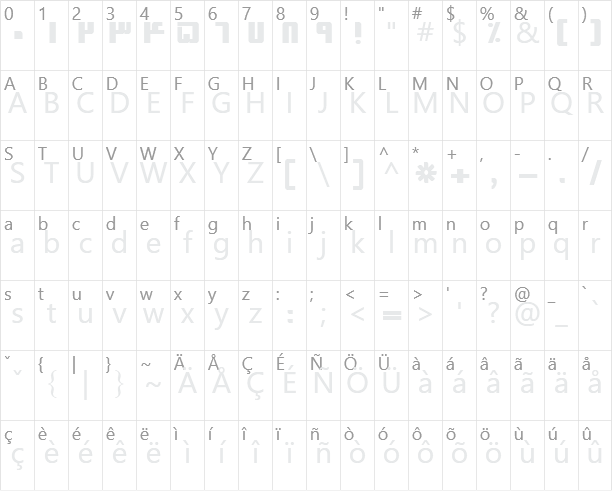 B Sina Character Map