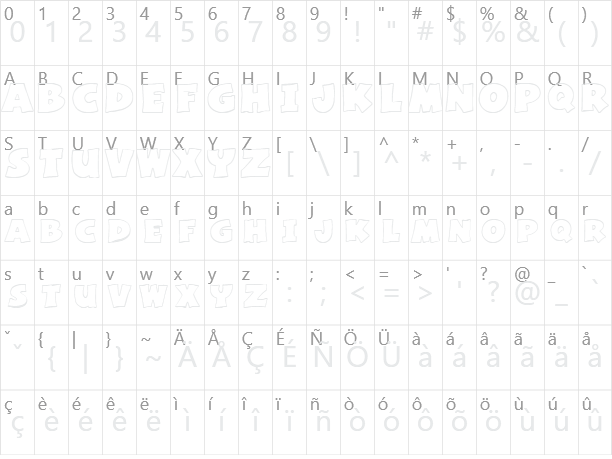 Basic Font Character Map