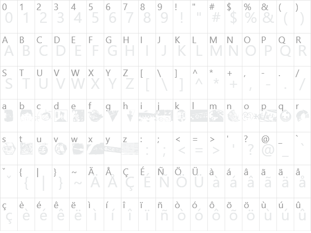 Bento Box Ni Character Map