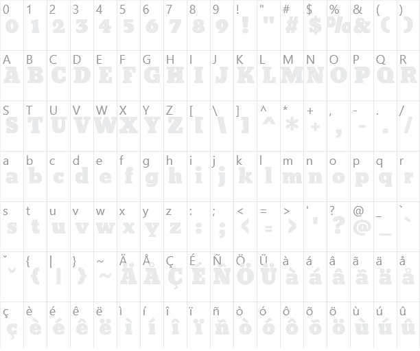 Bevan Character Map