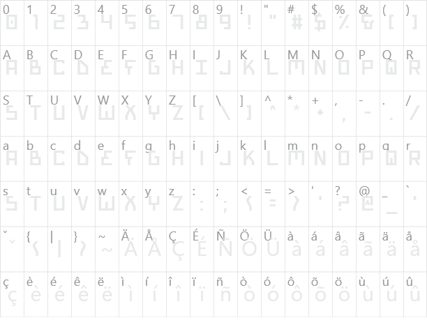 Bionic Type Character Map