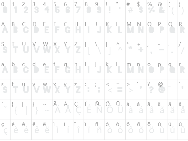 Blackout Character Map