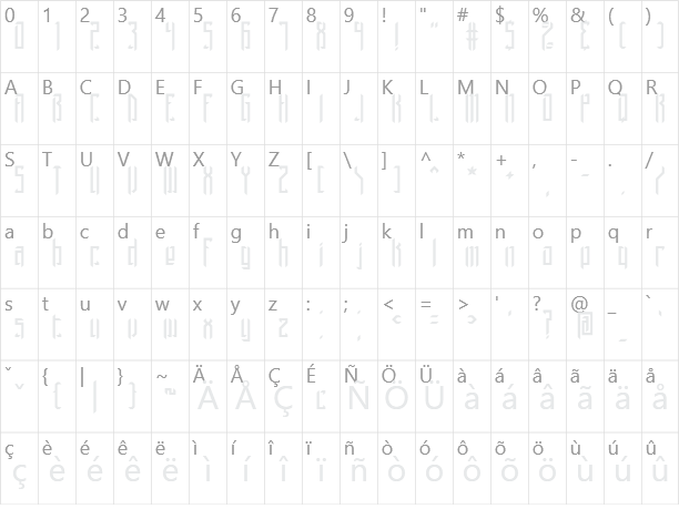 Brigadoom Character Map