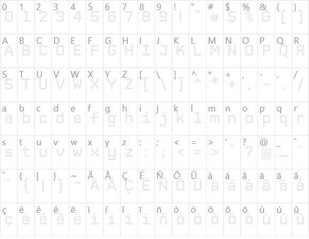 CPMono Character Map