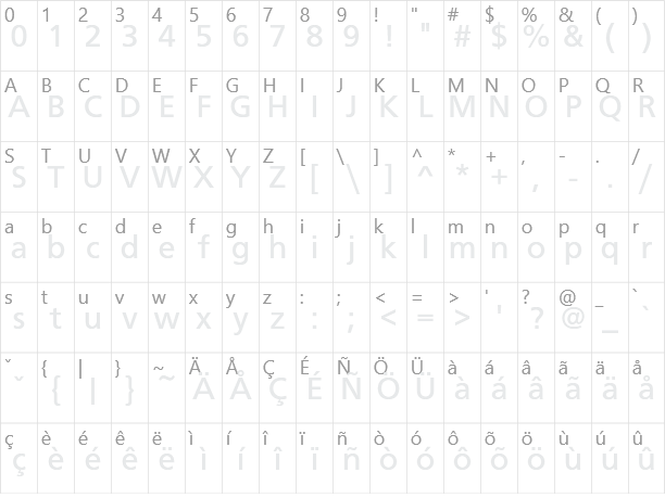 CartoGothic Std Character Map