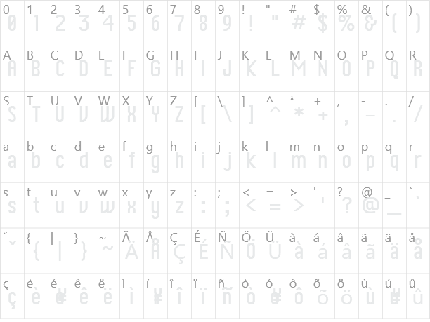 Chica Mono Character Map