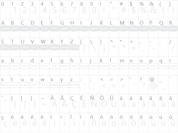 Comic FX Character Map