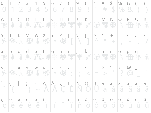 CropBats Character Map