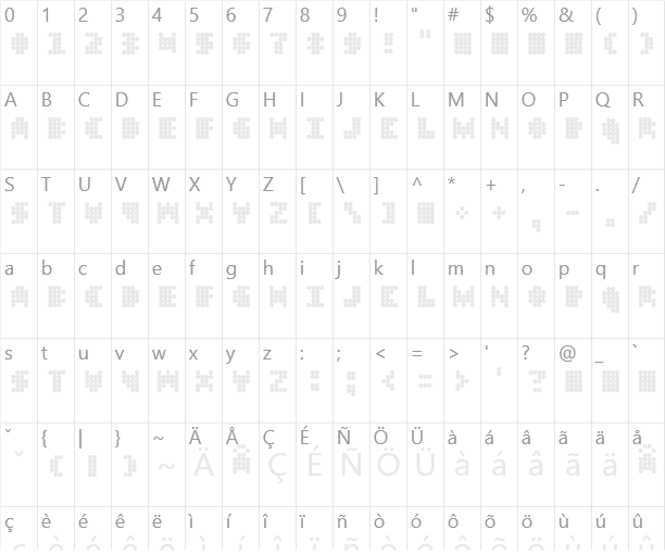 DT 104 Character Map