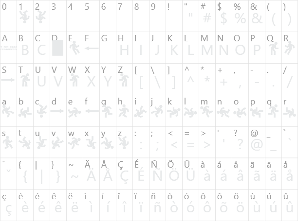 DanceFloor eXit Character Map