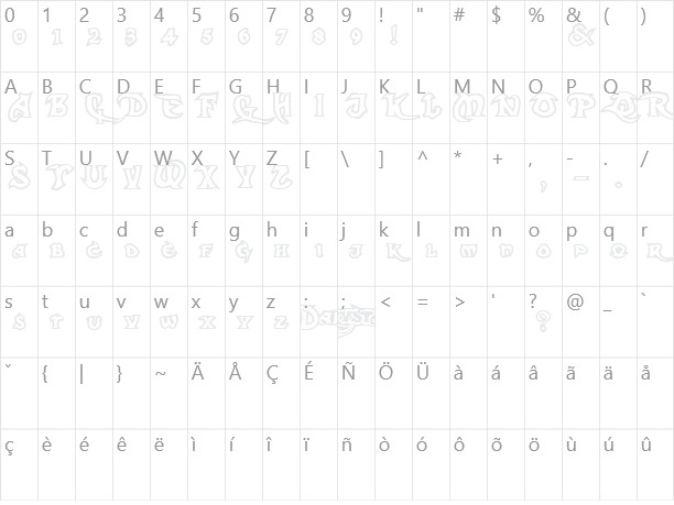 Dark Crystal Outline Character Map