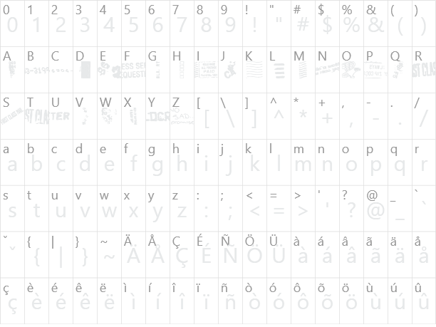 Dead Letter Office 15 Character Map