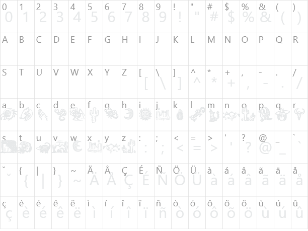 Death Valley Character Map