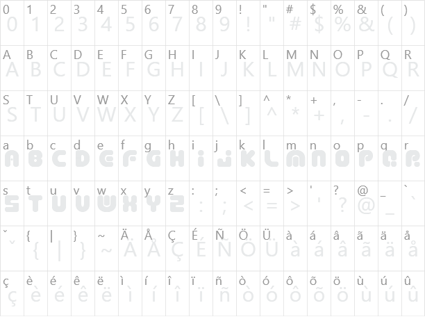 Depth Charge Character Map