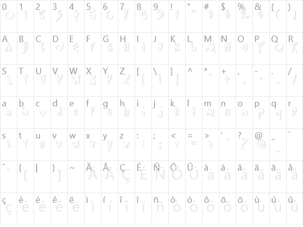 DiPed Thick Character Map