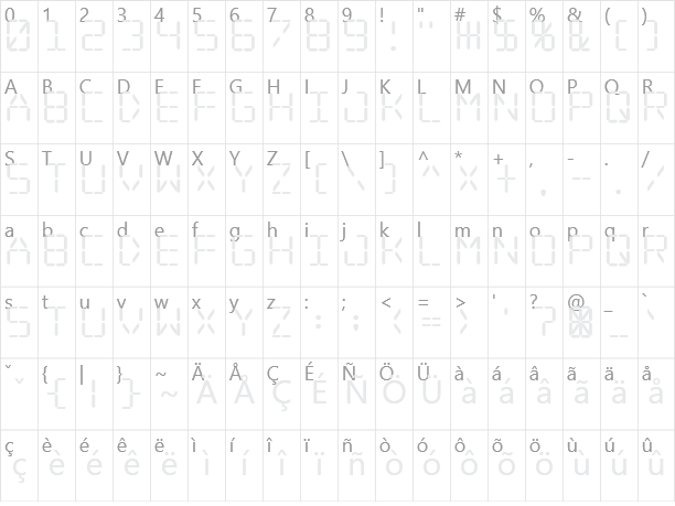 Digital Dream Character Map